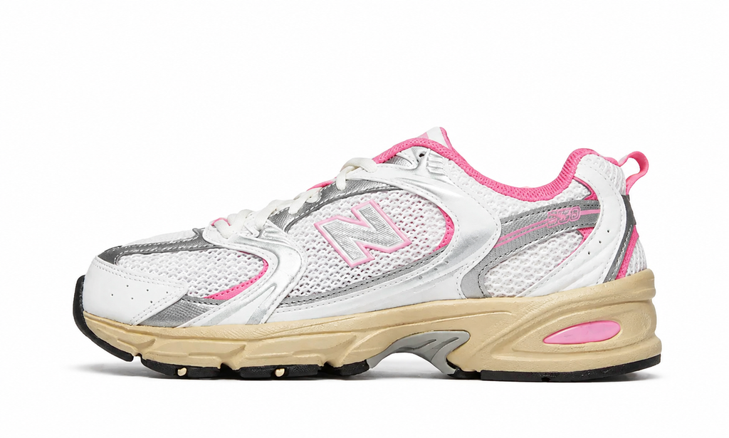 New Balance 530 white background hero — aftermath-nb530-530-white-pink