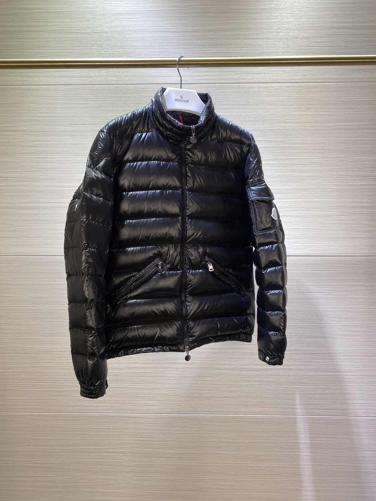 Moncler Lightweight Quilted Puffer Coat — detail