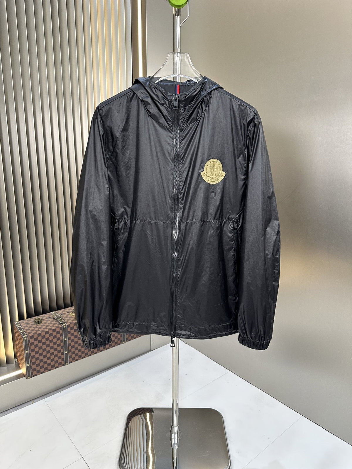 Moncler Hooded Chest Badge Windbreaker — front