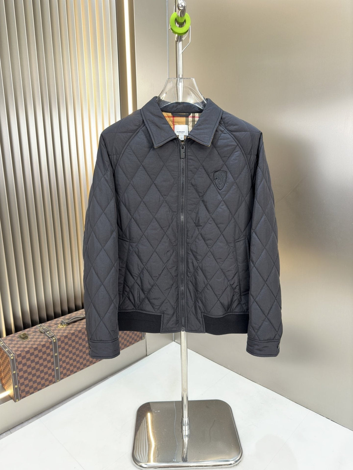 Burberry Diamond-Quilted Check-Lined Jacket — hero