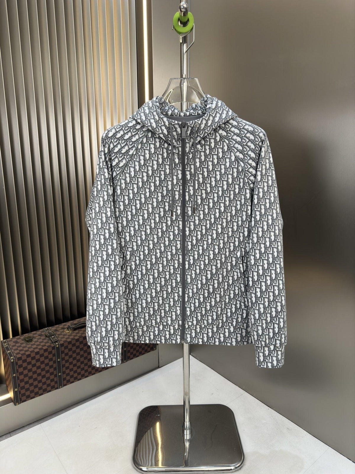 2026 Original Jacket Grey Monogram Hooded Zip Jacket — hero