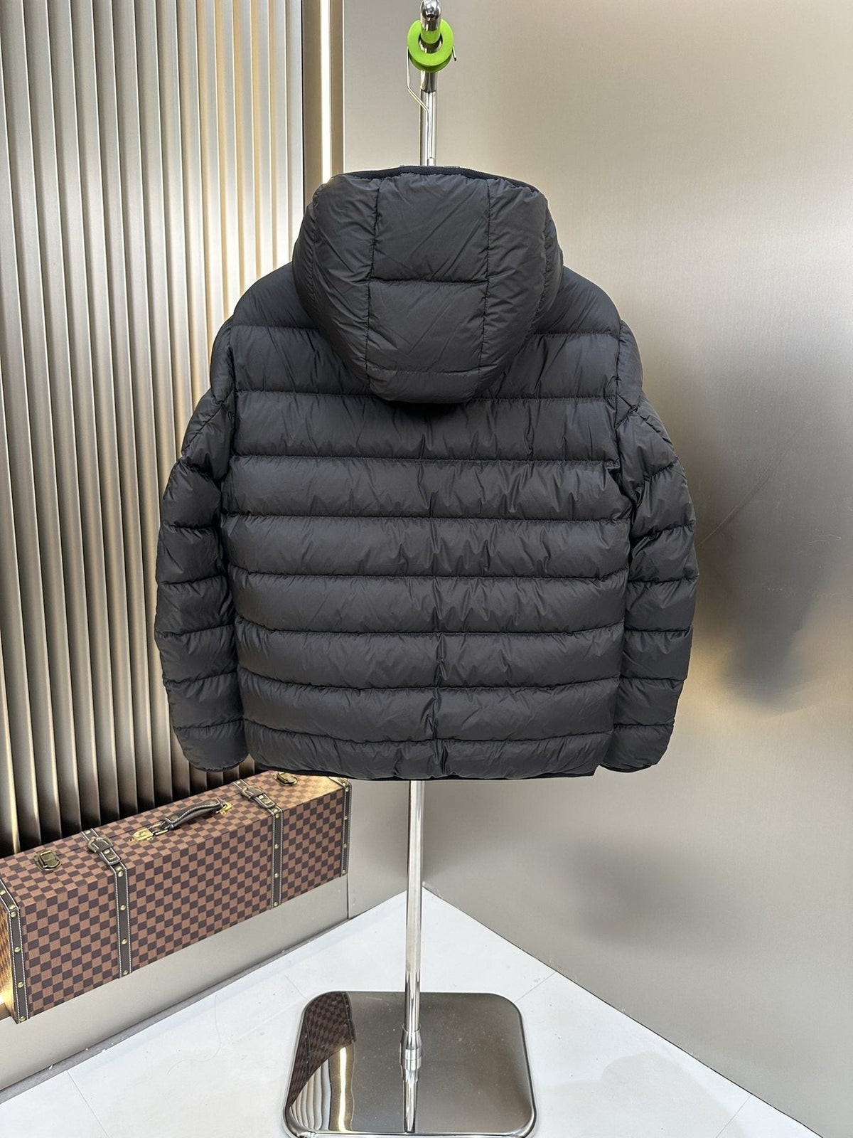 Men Moncler coat Black Hooded Quilted Puffer Jacket — back