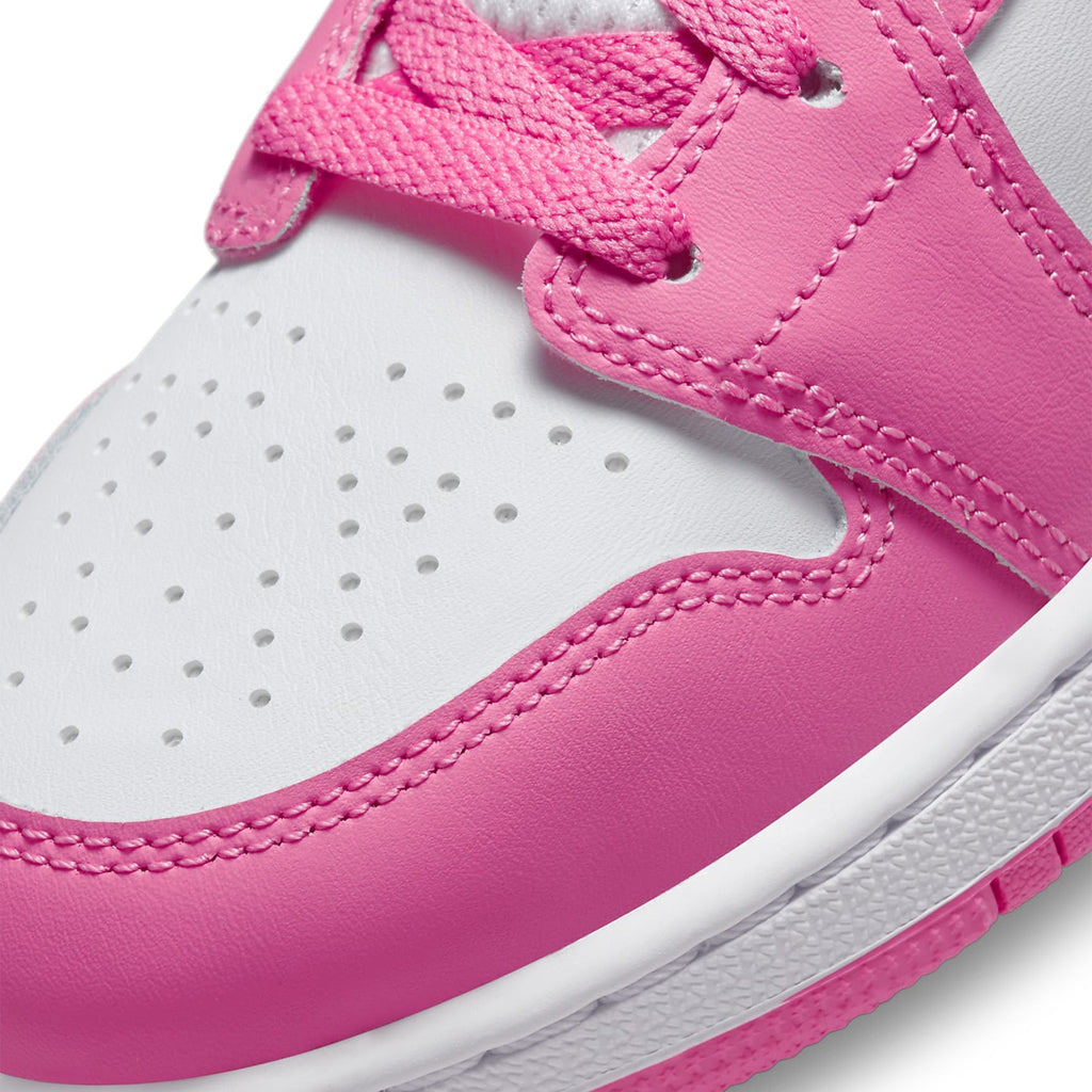 Air Jordan 1 Mid Pinksickle Safety Orange (GS) Sneakers - Pink
