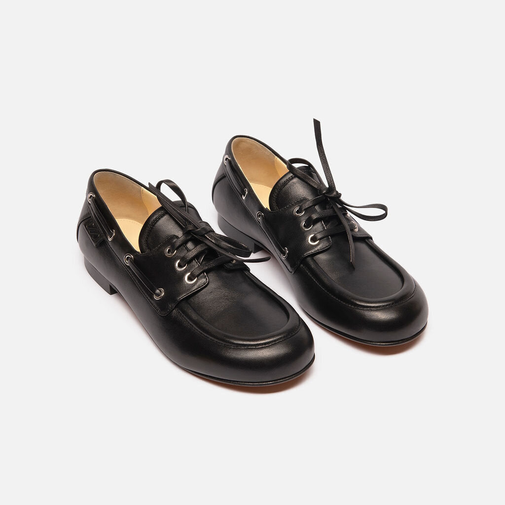 Proenza Schouler Black Leather Boat Shoes