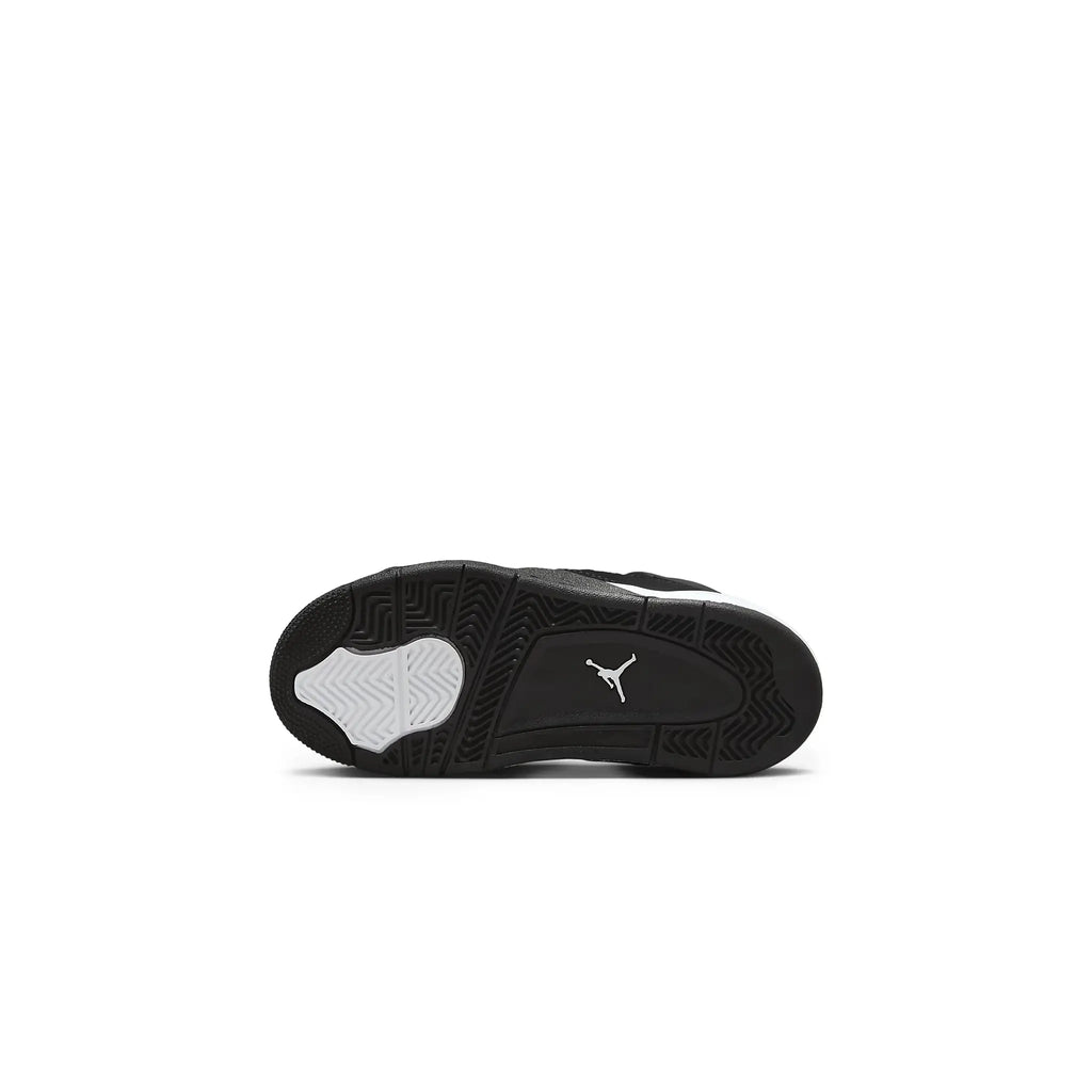 Air Jordan 4 Retro White Thunder (PS) Sneakers - Black