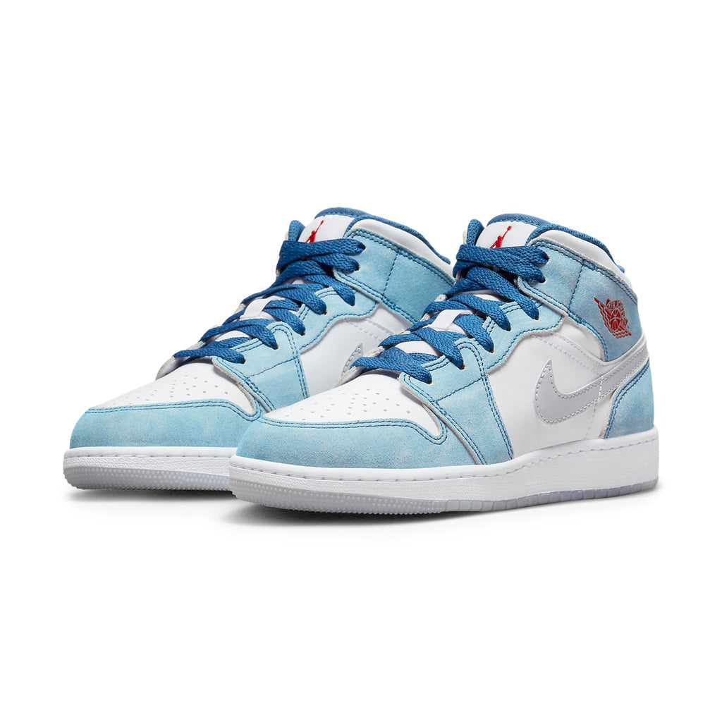 Air Jordan 1 Mid SE French Blue Light Steel (GS) Sneakers