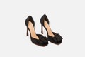 Christian Dior Christain Dior Black Suede Embellished Peep-Toe Pumps