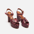 Paris Texas Pink Python Embossed Platform Sandal
