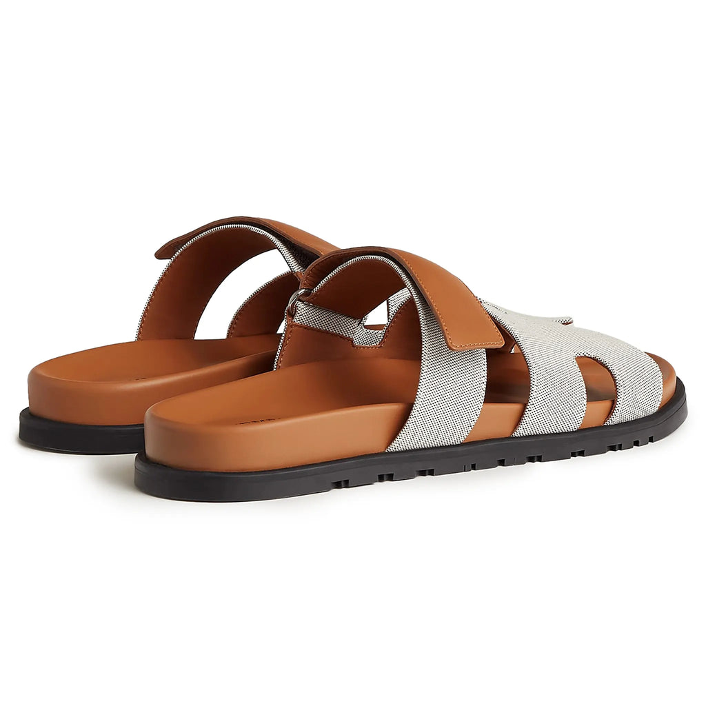 Hermes Paris Hermès Paris Chypre Plum Natural Sandals - Brown