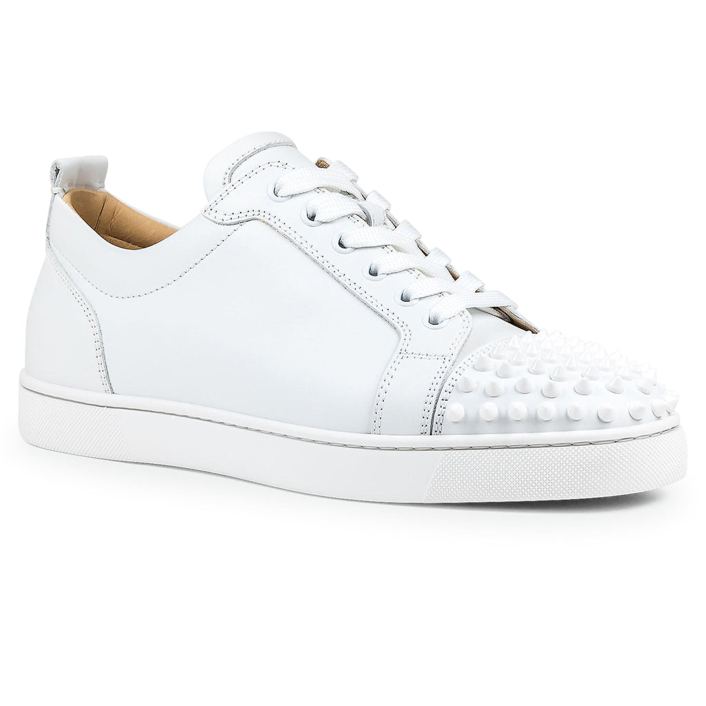 Christian Louboutin Louis Junior Spikes Leather White Sneakers