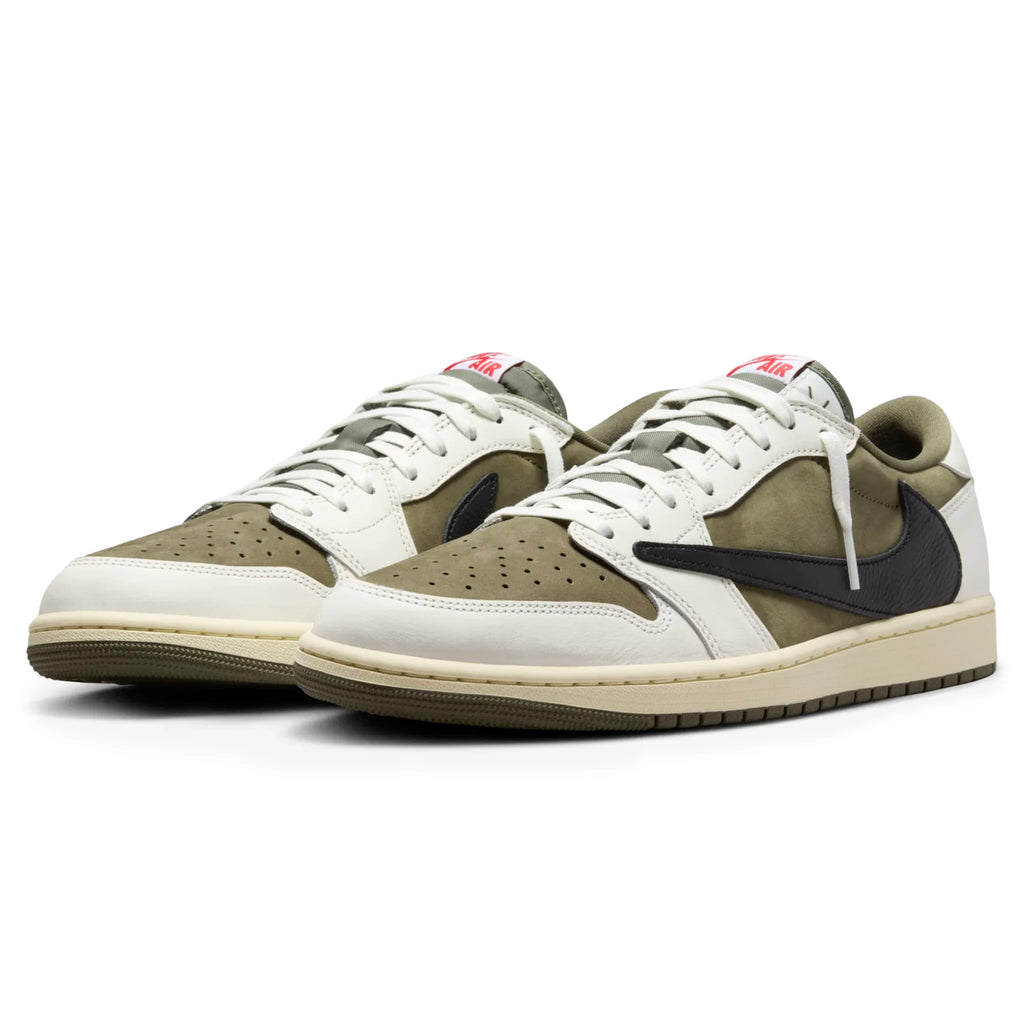 Travis Scott x Air Jordan 1 Low OG Medium Olive Sneakers - Green