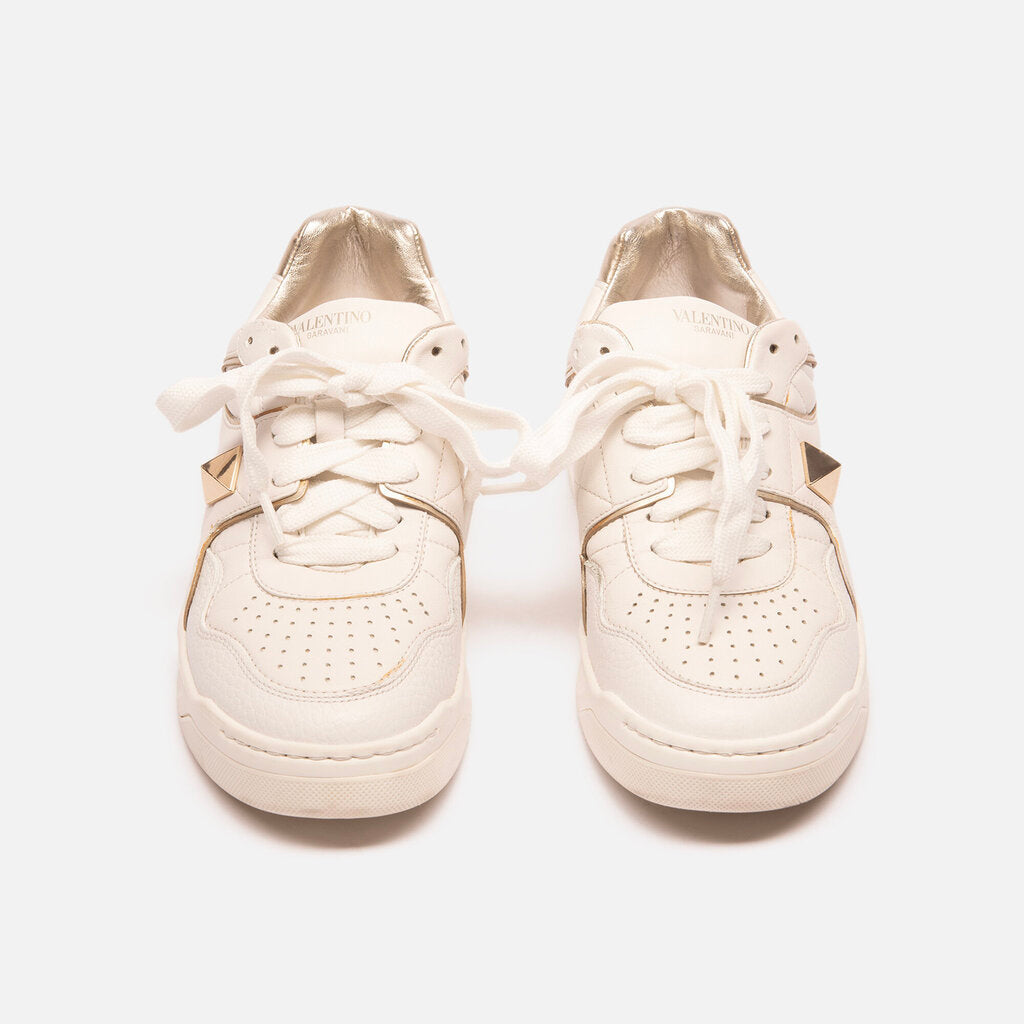 Valentino White One Stud Low-Top Sneaker