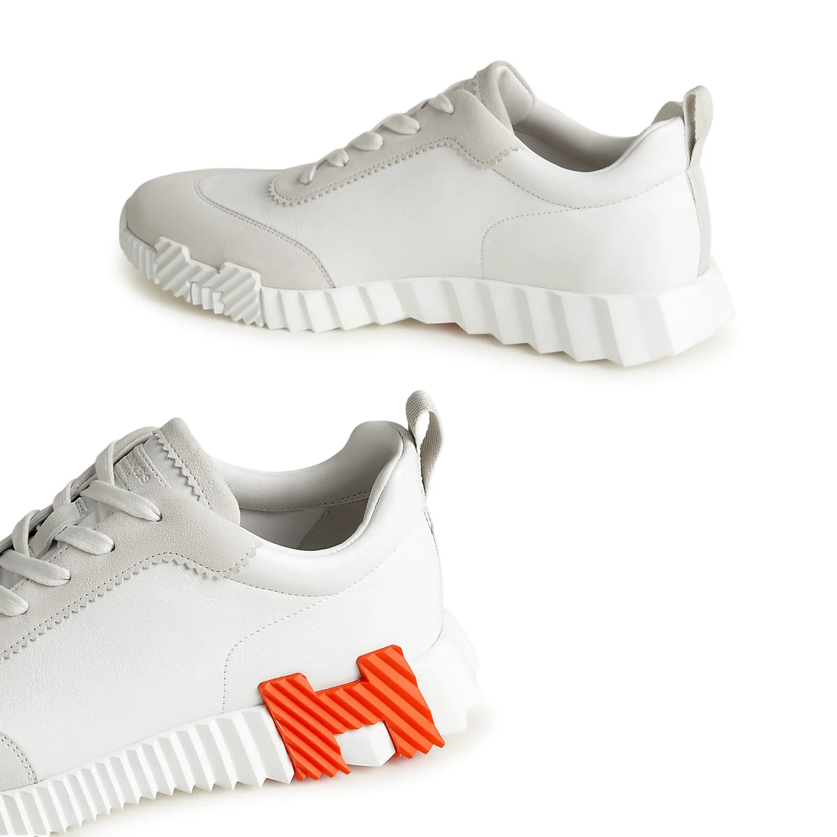 Hermes Paris Hermès Paris Bouncing Calf Sneaker White Orange