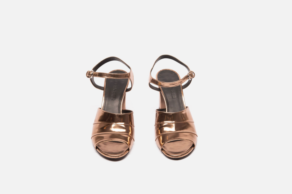 Jil Sander Jill Sander Bronze Leather Heeled Sandal