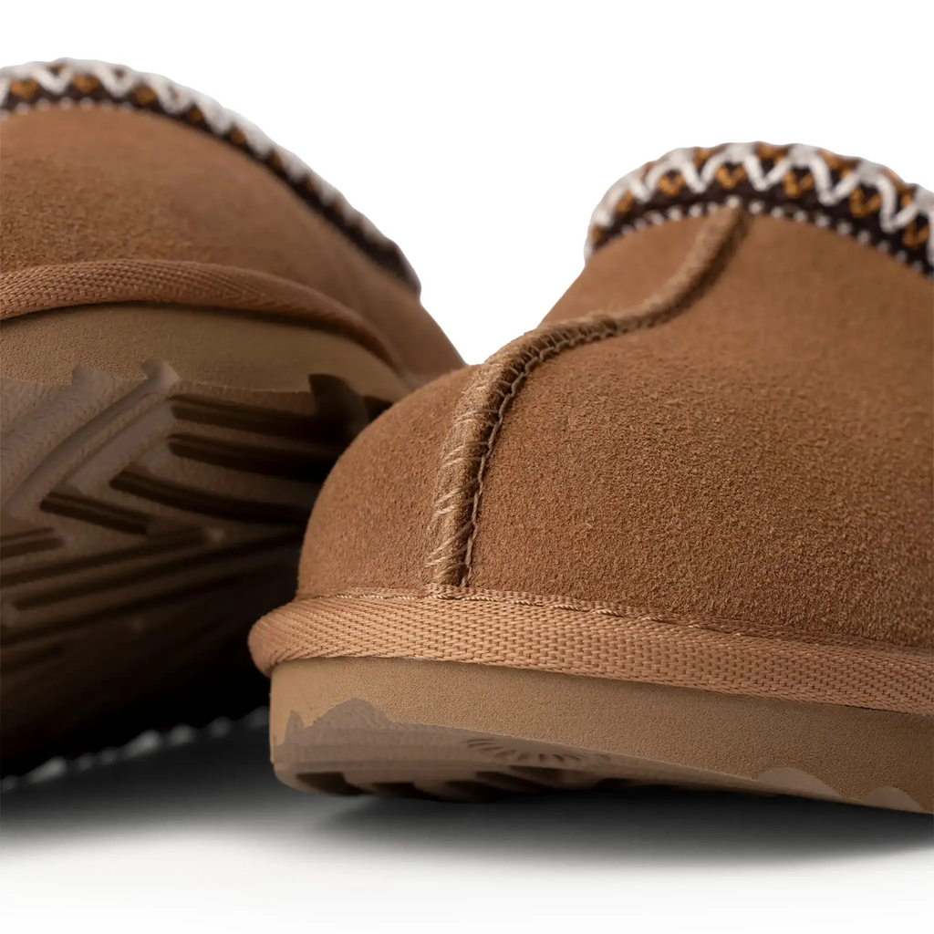 UGG Tasman II Kids Suede Chestnut Slippers - Brown