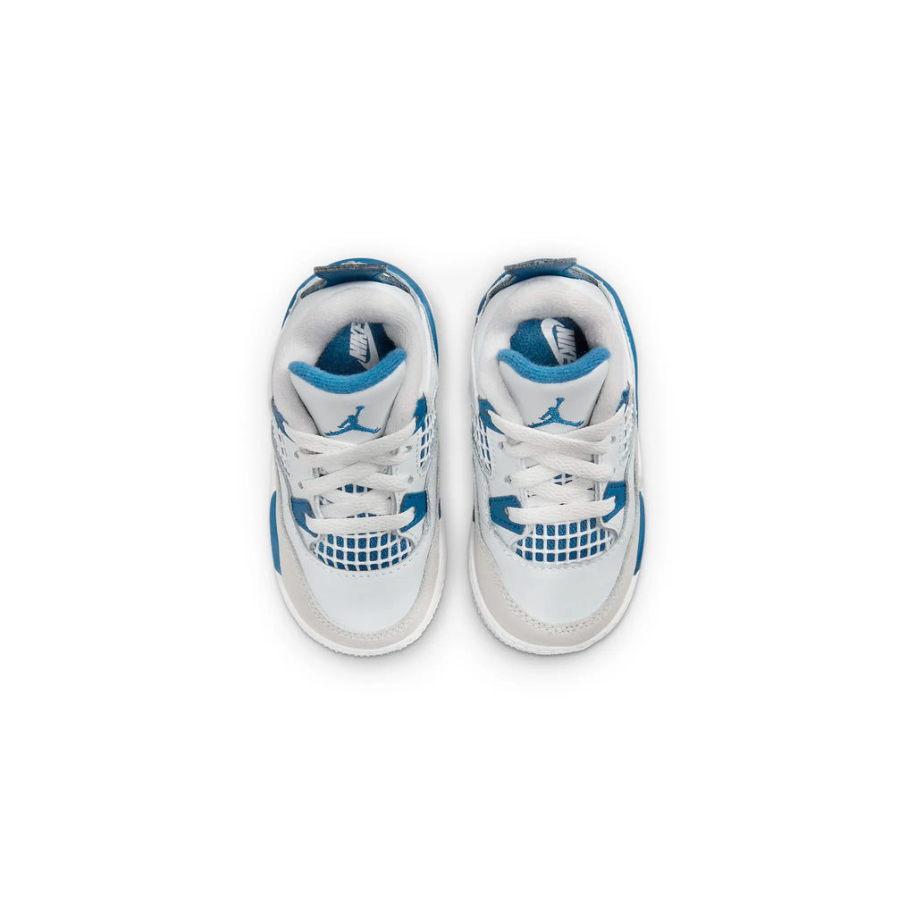 Air Jordan 4 Retro Military Blue (TD) Sneakers - White