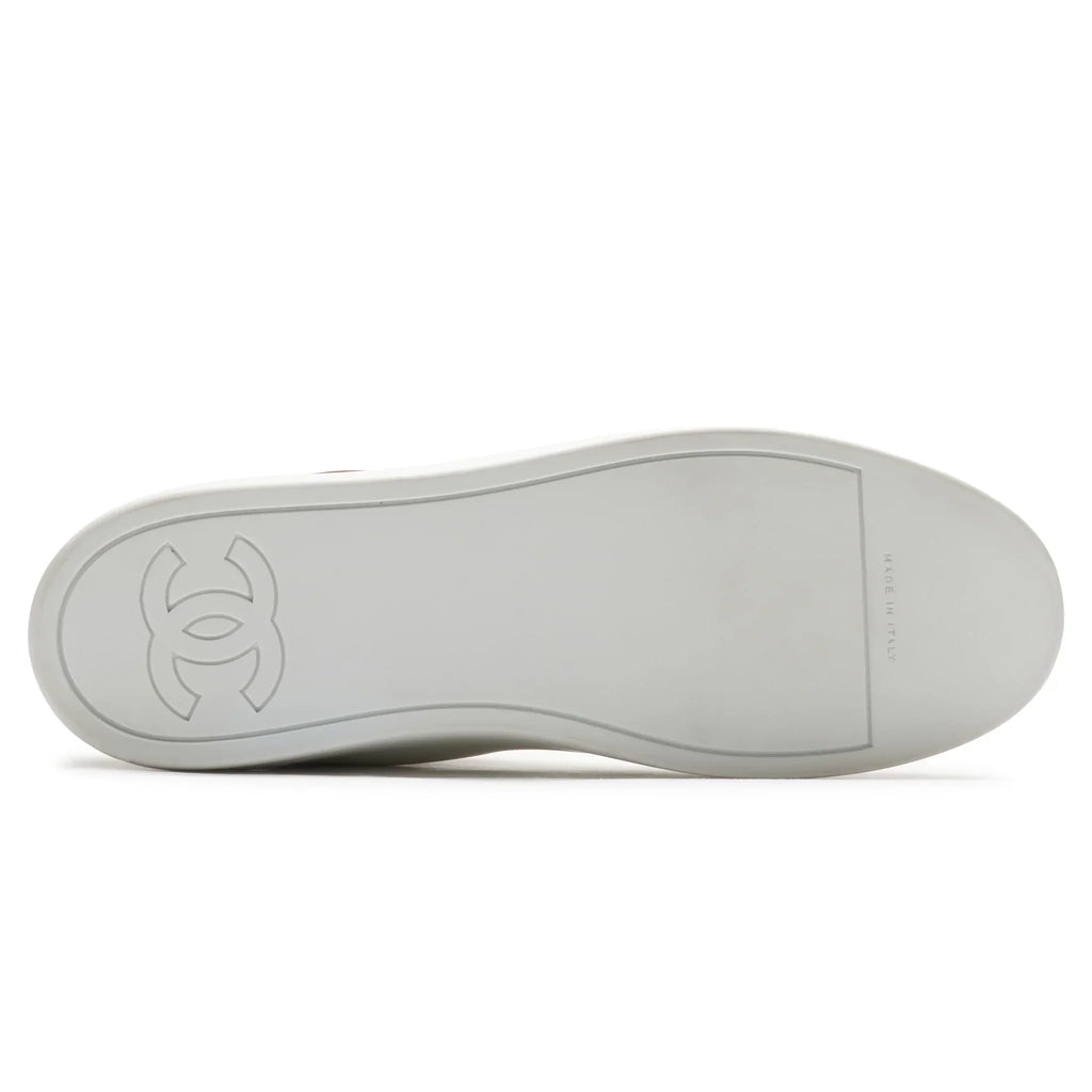 Chanel CC High White Red Velvet Sneaker