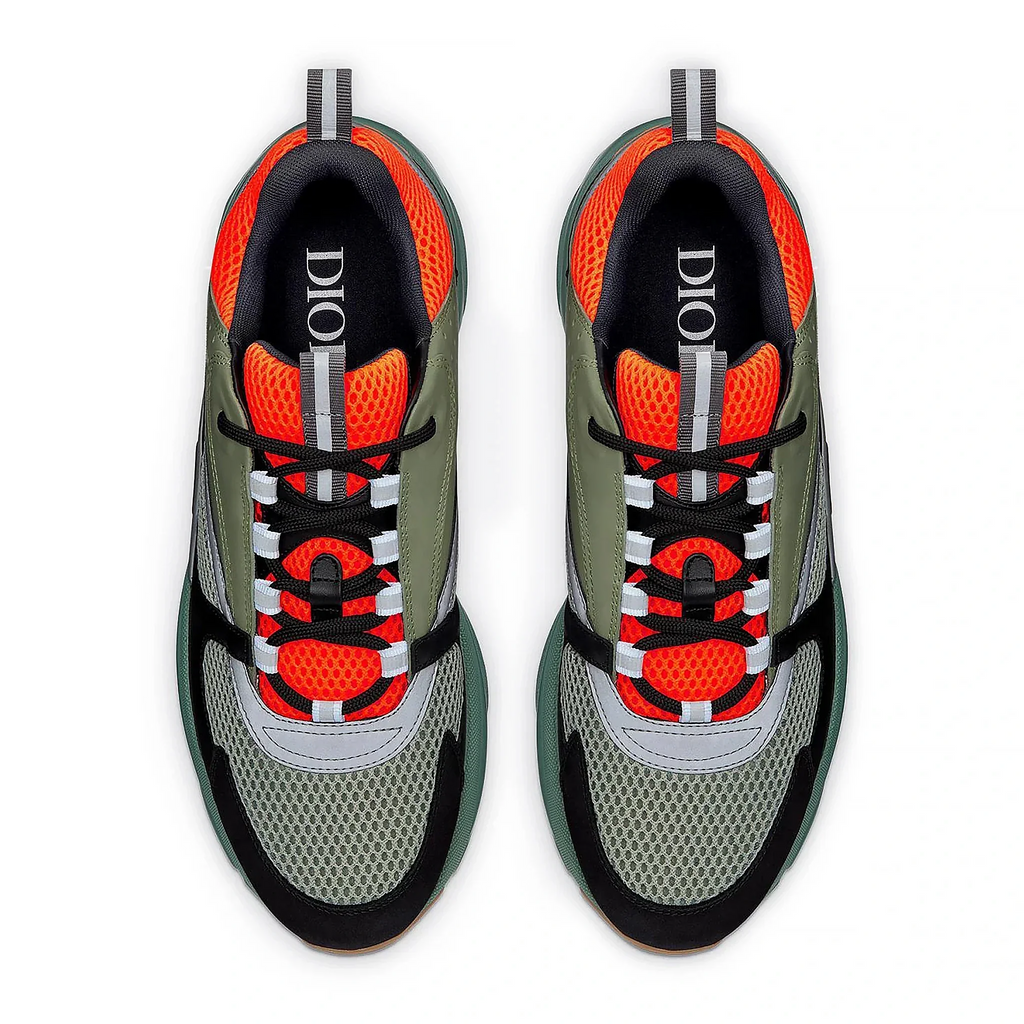 Dior B22 Orange Olive Black Trainer - Green