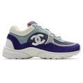 Chanel CC Logo Suede Nylon Purple Blue Sneaker