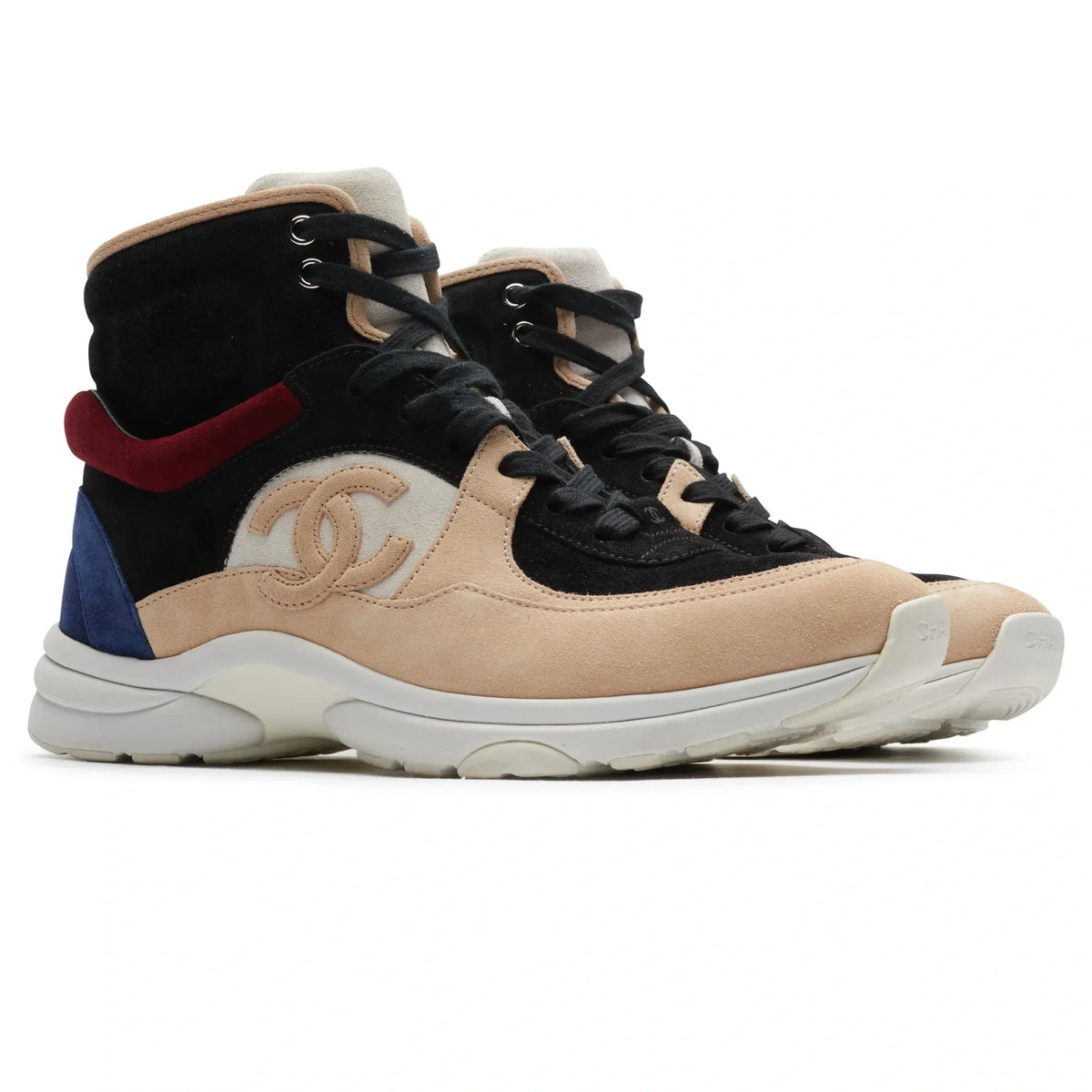 Chanel CC Cambon Tricolor High-Top Sneaker