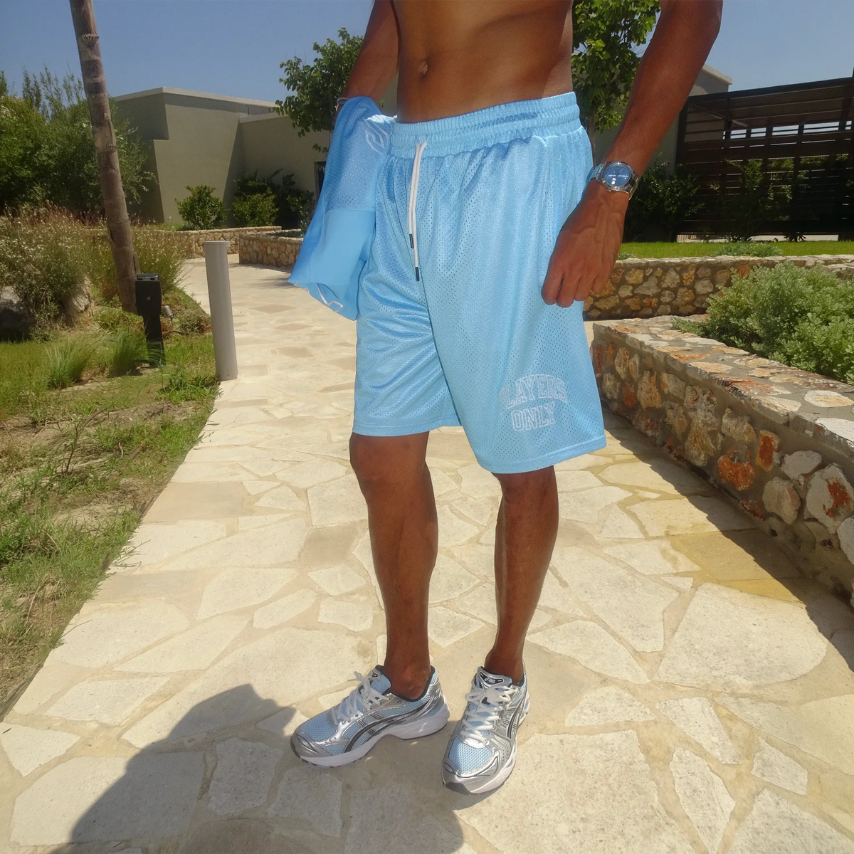 Players Only Mesh Blue Jersey Shorts