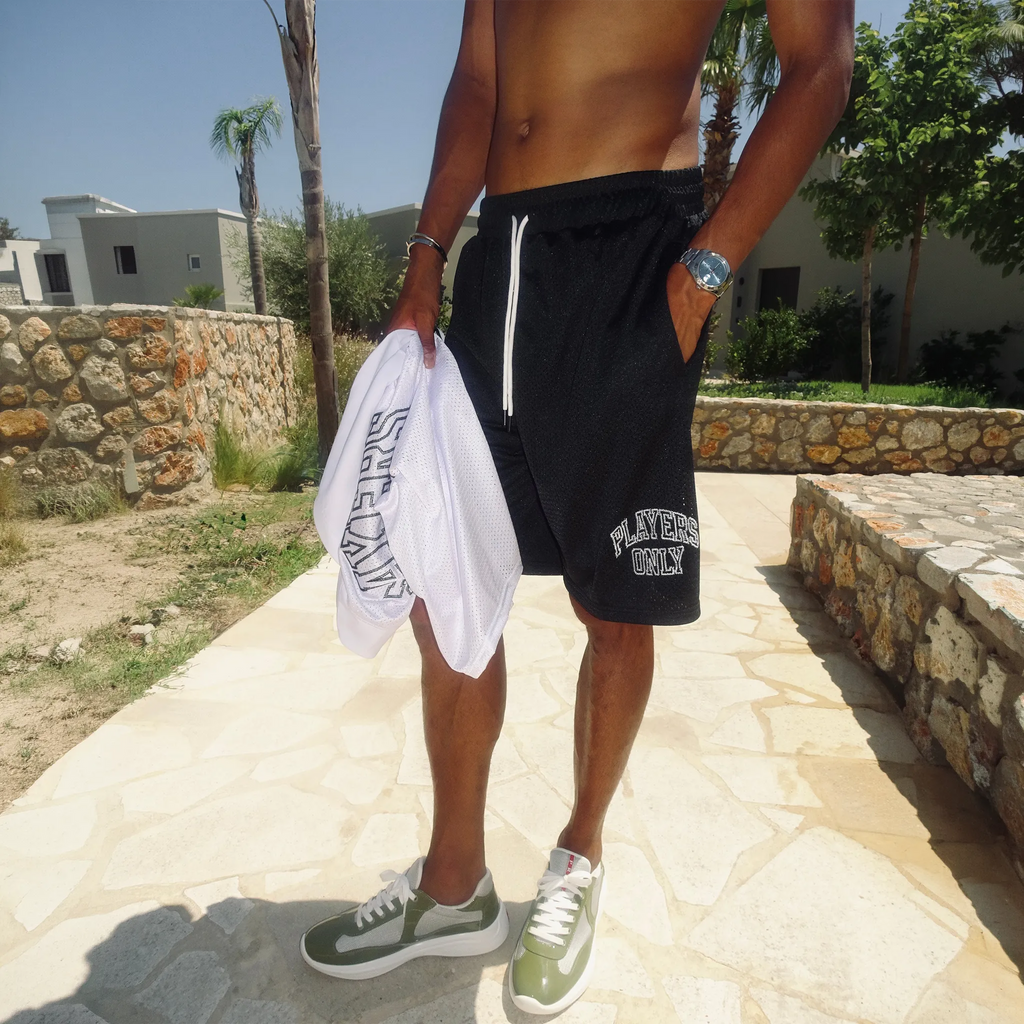 Players Only Mesh Black Jersey Shorts
