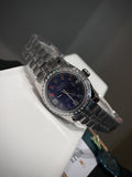 Rolex Silver Blue Dial Bracelet Watch — hero