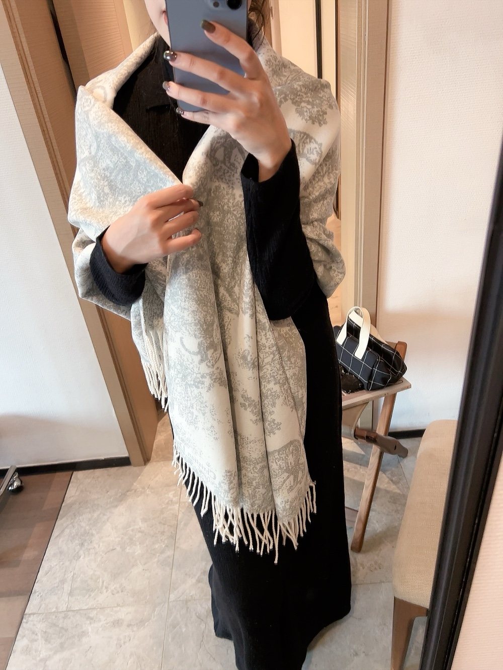 Dior Animal Toile Fringed Scarf — model