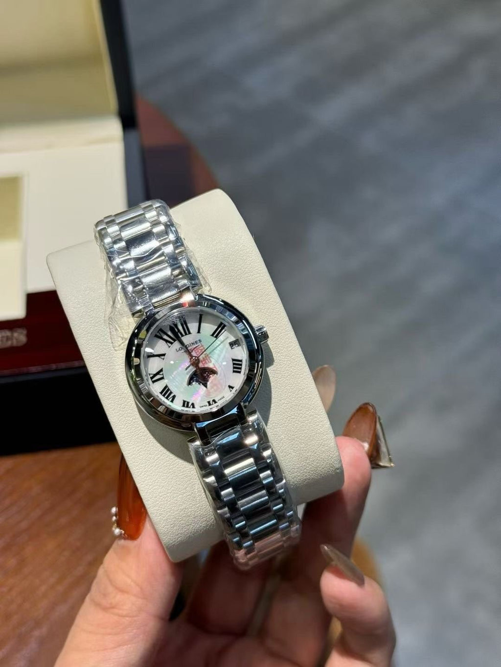 Longines Mother-of-Pearl Moonphase Watch — front