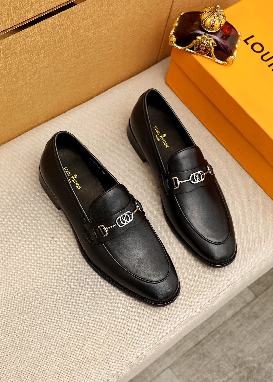 Louis Vuitton Black Leather Loafers — hero