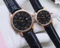 OMEGA Rose Gold Black Dial Leather Strap Watch — hero