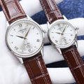 Longines Brown White Dial Leather Strap Watch — hero