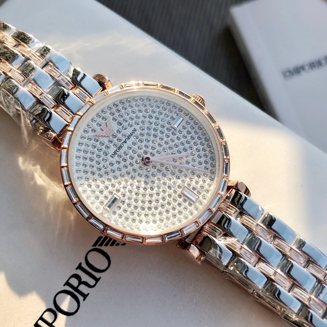 EMPORIO ARMANI Crystal Dial Two-Tone Watch — hero