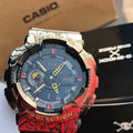 CASIO Black Dial Patterned Strap Watch — hero