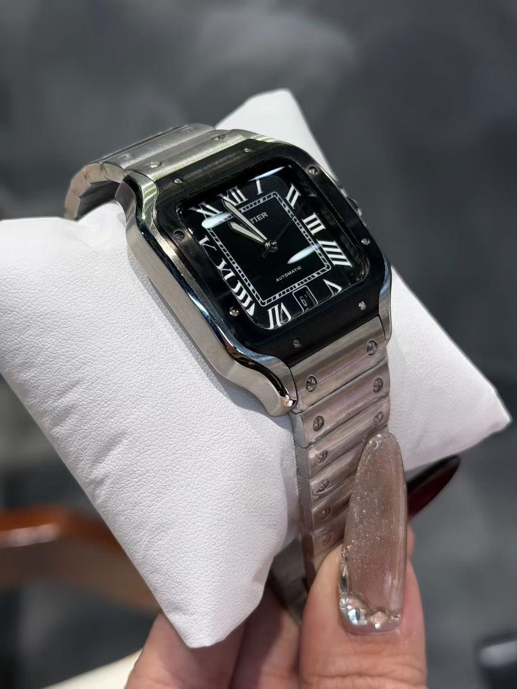 Cartier Black Dial Bracelet Watch — side