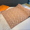 Louis Vuitton Tan and Cream Fringe Scarf — hero