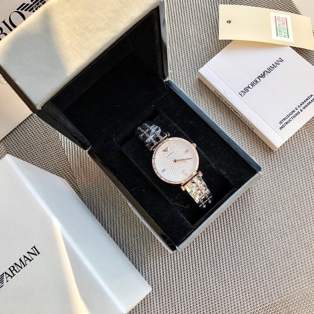 EMPORIO ARMANI Crystal Dial Watch — front