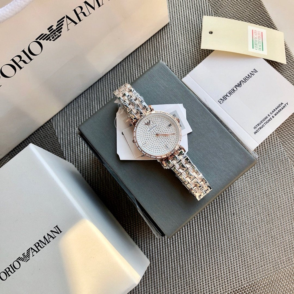 EMPORIO ARMANI Crystal Dial Watch — front