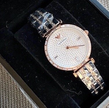 EMPORIO ARMANI Crystal Dial Watch — front
