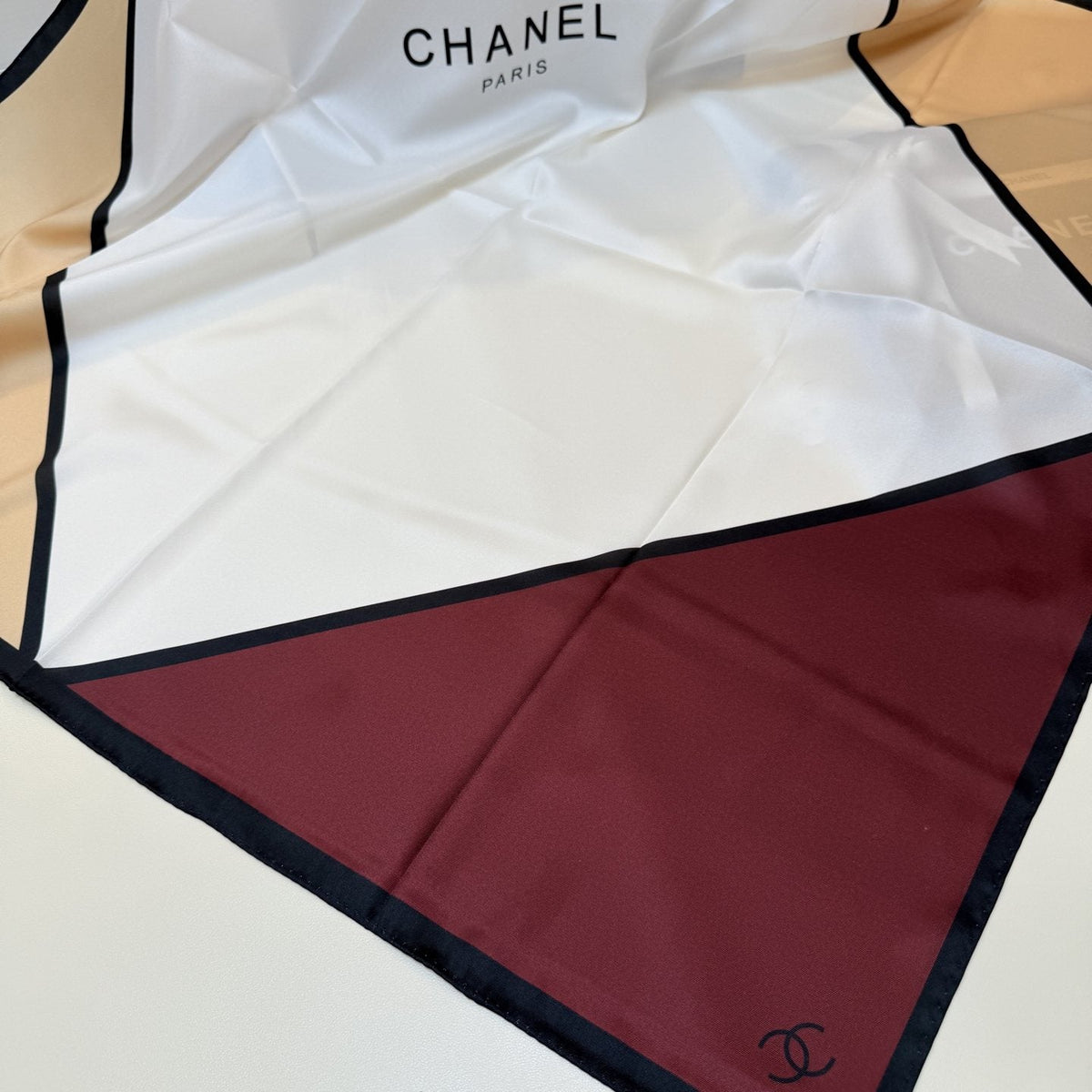 Chanel Geometric Color-Block Square Scarf — front
