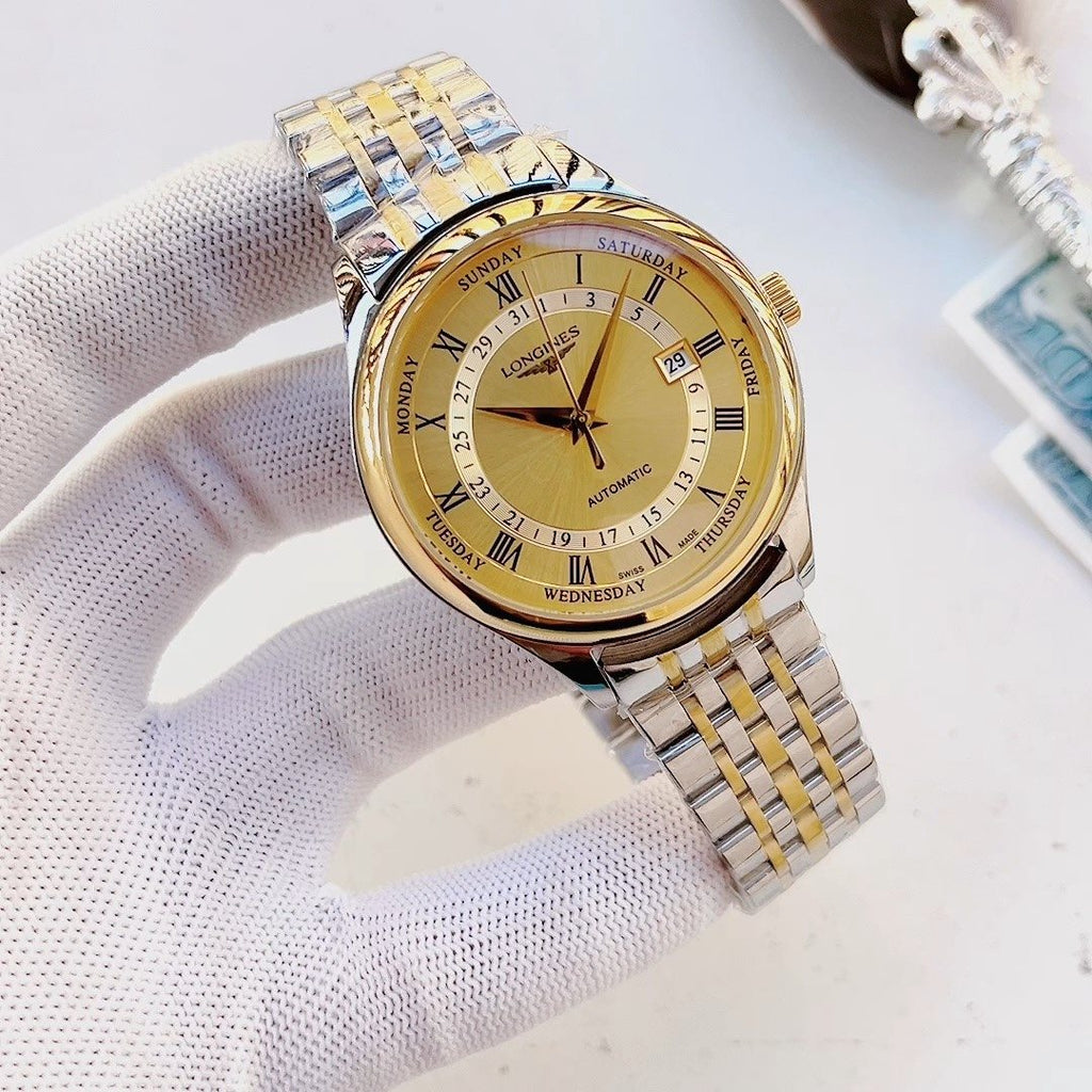 BREITLING Gold Dial Two-Tone Bracelet Watch — front
