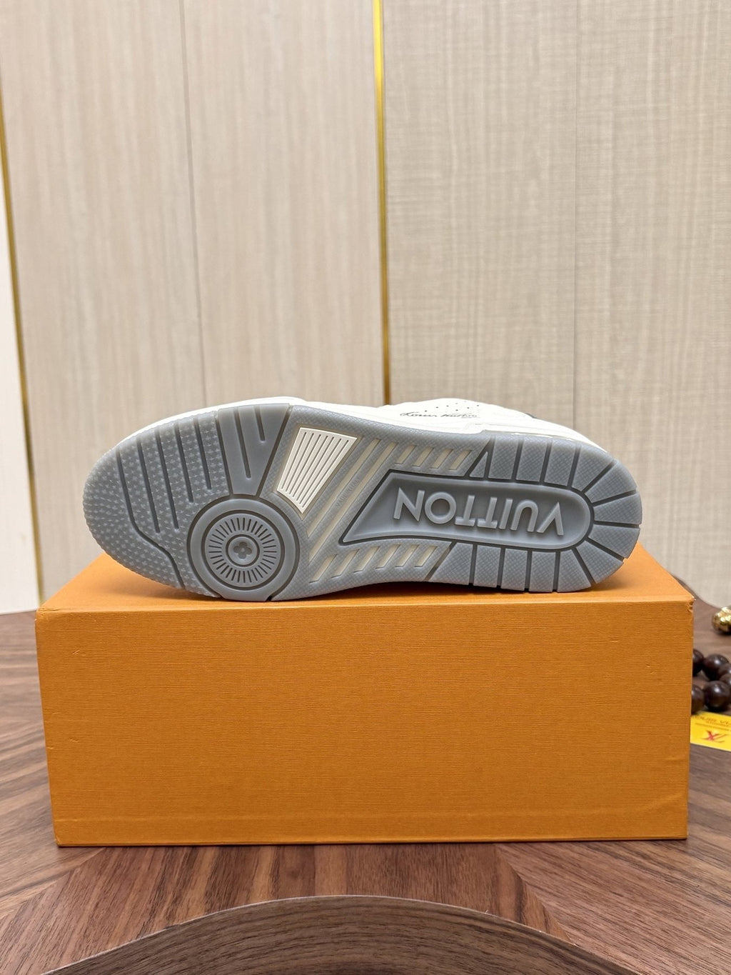 Louis Vuitton White, Gray & Blue Sneakers — back