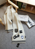Chanel Emblem Rib-Knit Scarf — hero