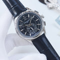 Patek Philippe Black Silver White Dial Strap Watch — hero