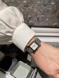 Hermès Black Silver White Dial Strap Watch — hero