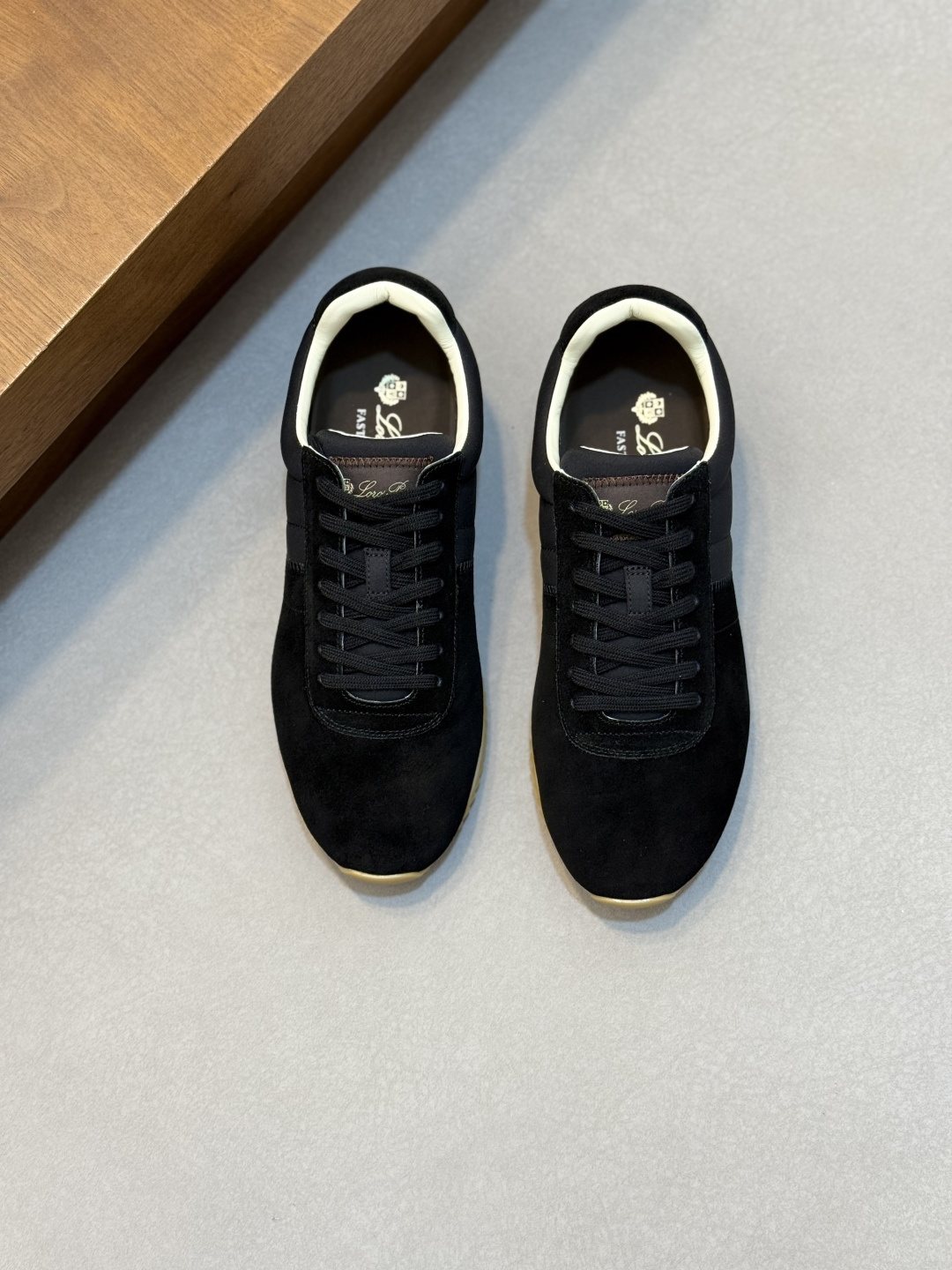 Loro Piana Black Suede Low-Top Sneakers — hero