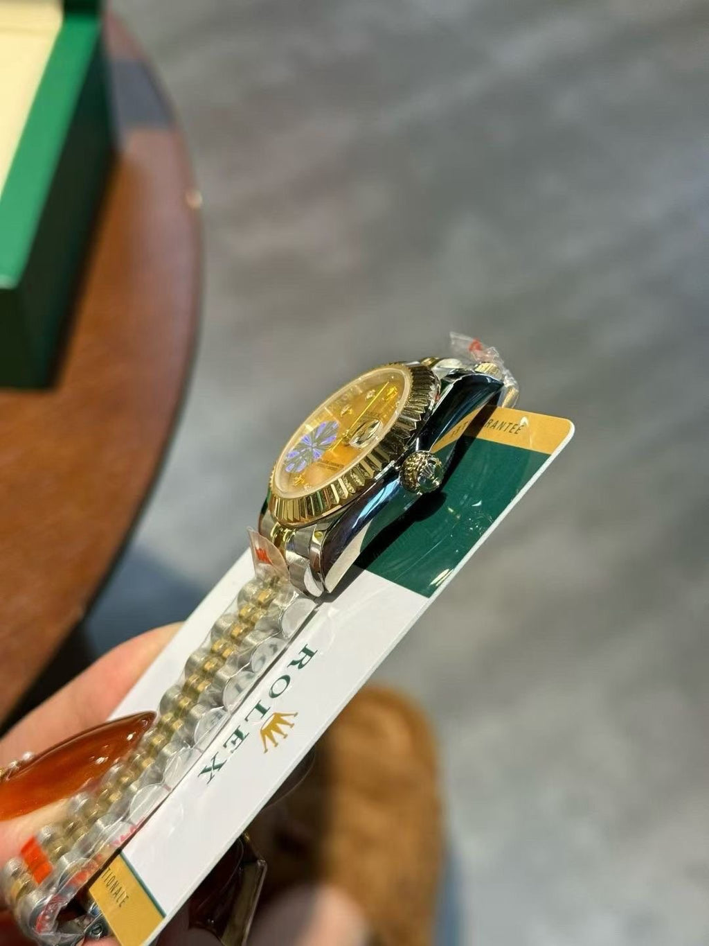 Rolex Gold Dial Two-Tone Watch — side