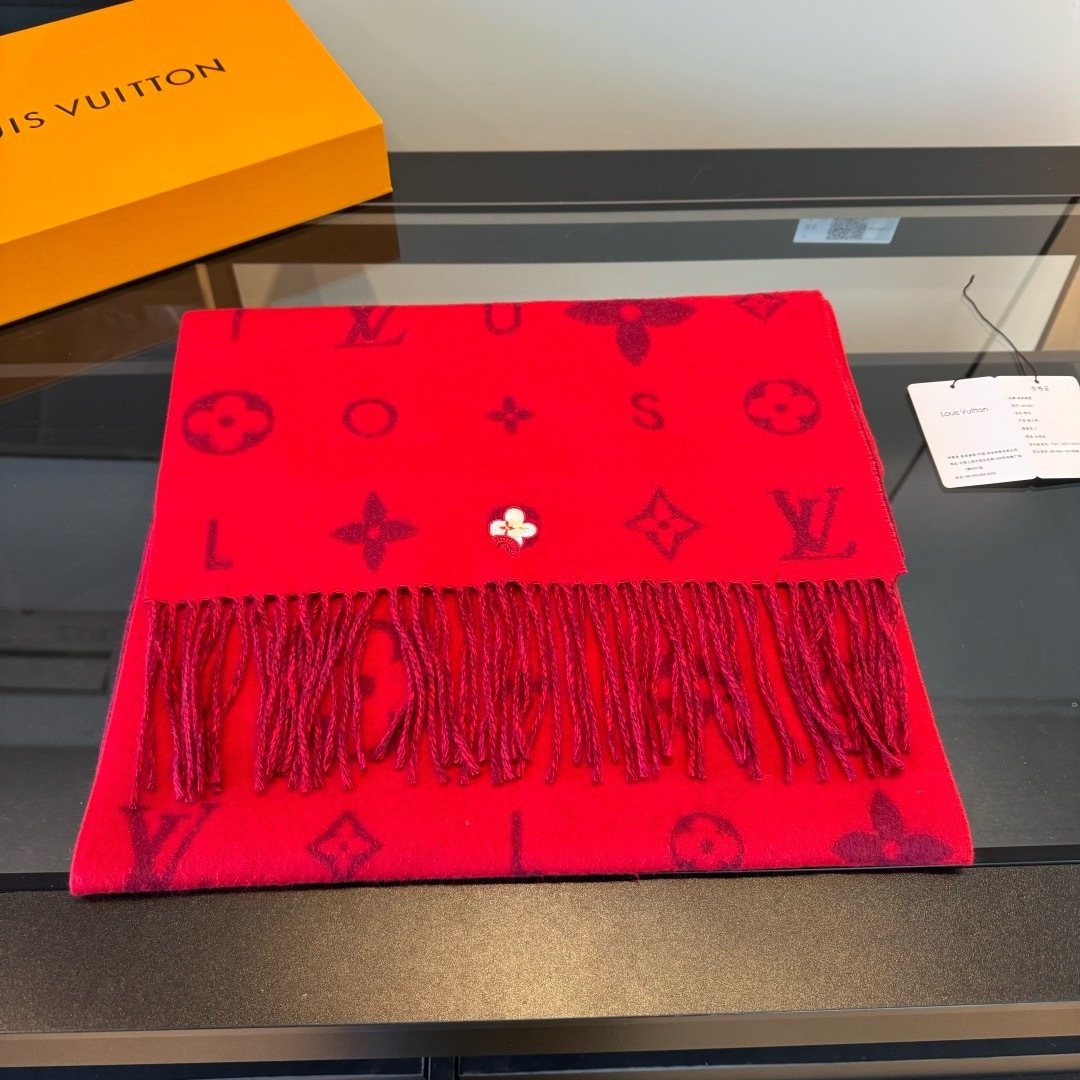 Louis Vuitton Reykjavik 2.0 Red Monogram Scarf — front