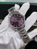 OMEGA Purple Dial Link Bracelet Watch — hero