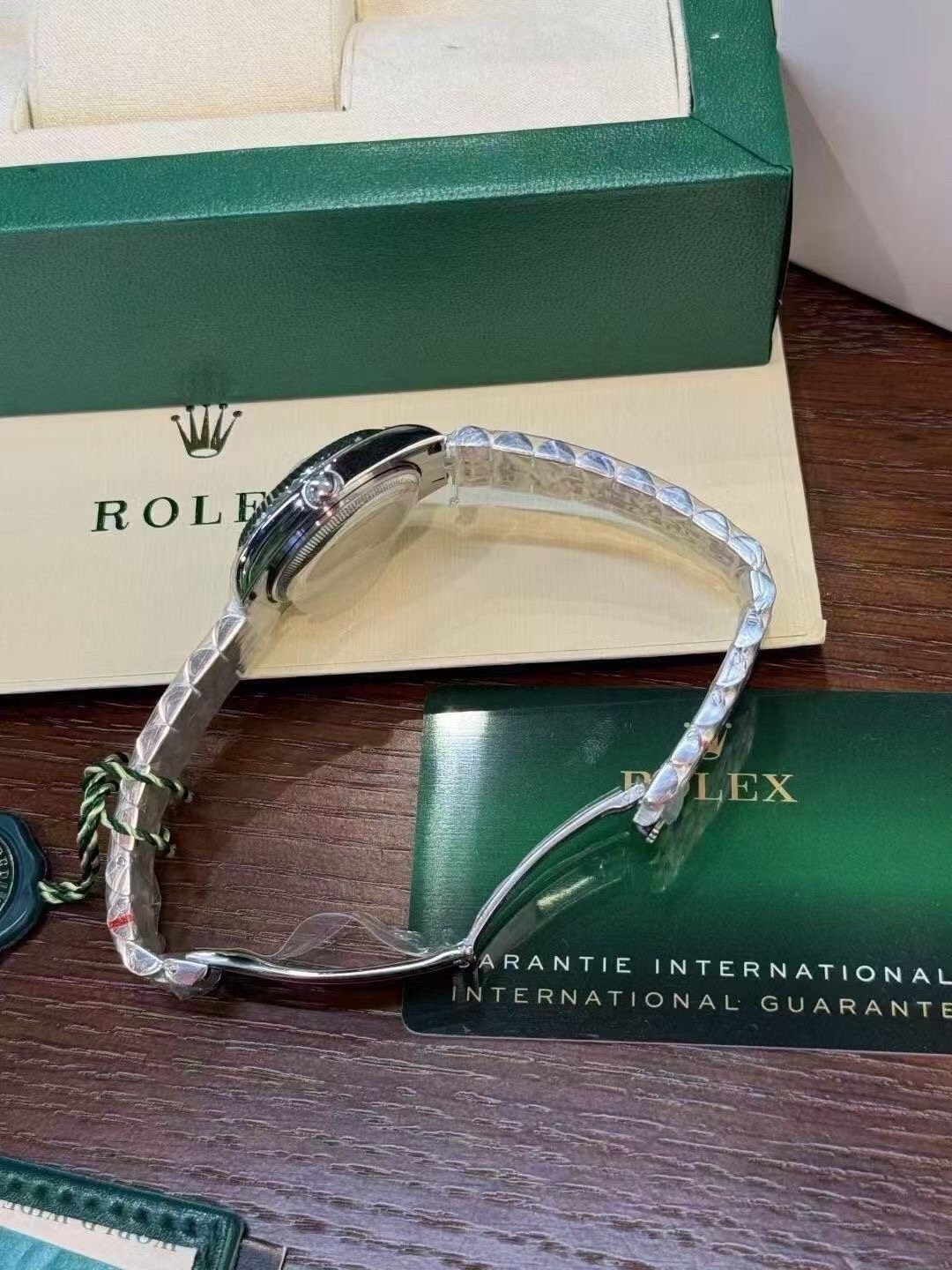 Rolex Pearlescent Gray Dial Watch — side